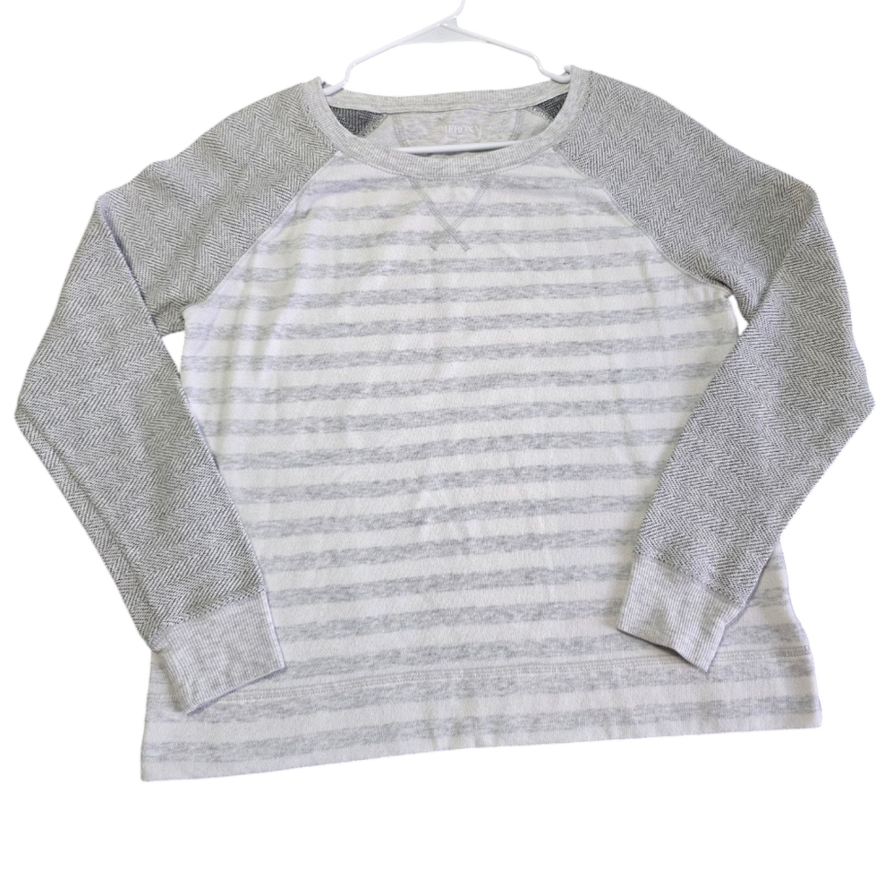 Merona Gray Striped Long Sleeve Top